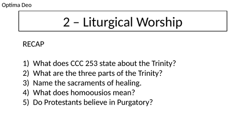 EDEXCEL SPEC A Catholic Christianity: Practices