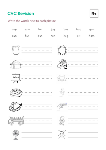 CVC Decode, Read and Write Worksheets