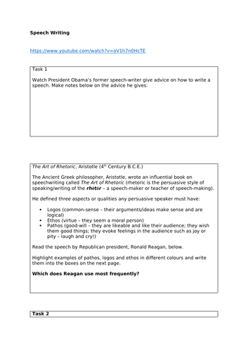 Two remote resources for speech writing/analysis