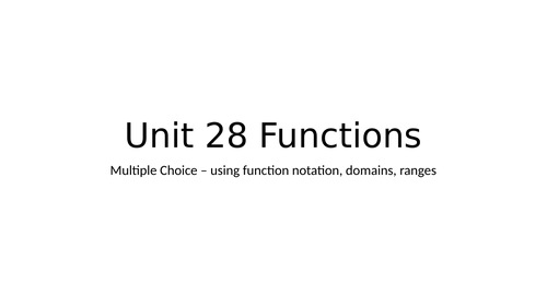 Functions multiple choice