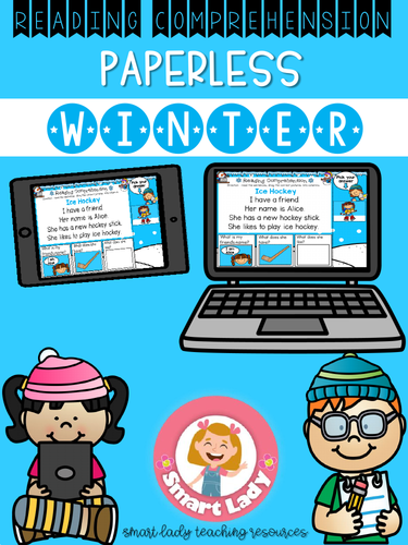 Reading Comprehension Paperless & Printables Distance Learning - Winter Edition