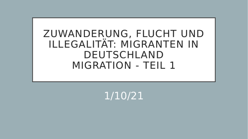 A-level German | Immigrants in Germany