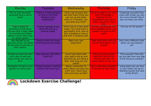 Lockdown Exercise Challenge