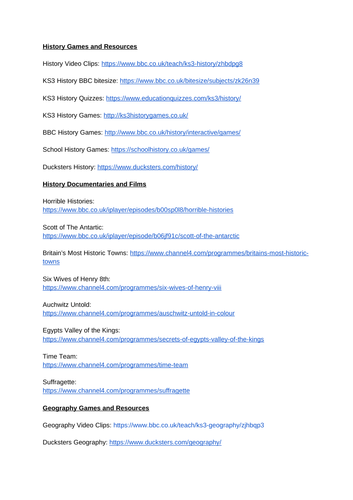 Humanities - Online Resources