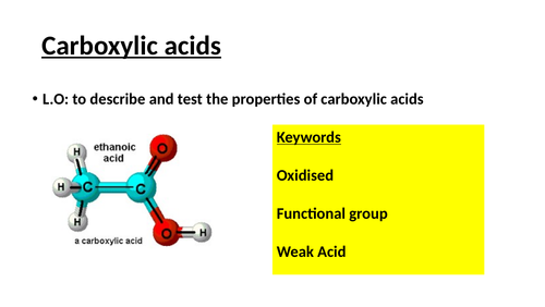 Edexcel GCSE Chemistry Sc23 Caroboxylic acids