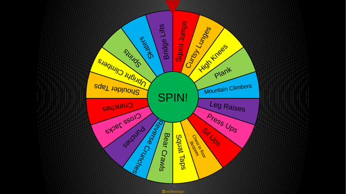 Spin the Wheel Fitness Teaching Resources