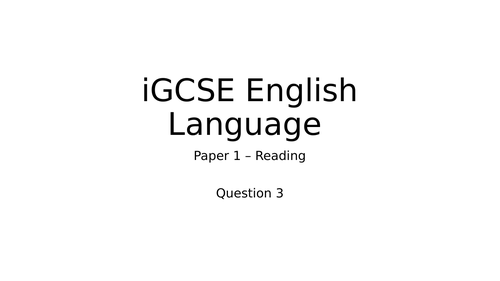 iGCSE First Language English  Key Reading Skills