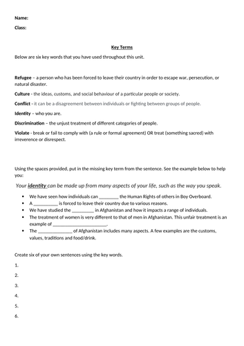 Boy Overboard Homework Tasks