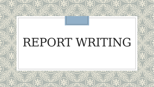 Report writing