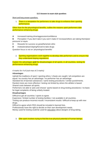 Chapter 13.5 AQA A-Level PE