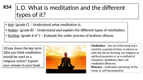 WJEC GCSE RE - Meditation - Buddhist Practices Unit One