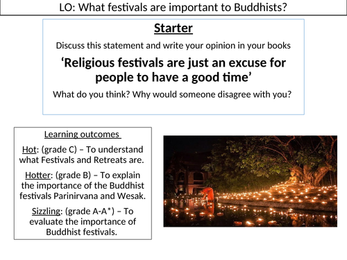 WJEC GCSE RE - Buddhist Festivals - Buddhist Practices Unit One