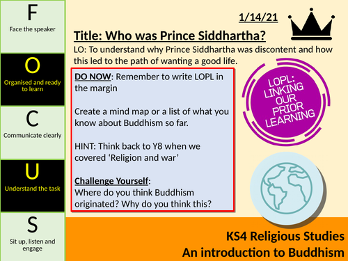 KS3 Buddhism SOL