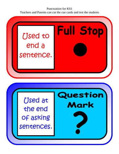 KS1 - test your knowledge in PUNCTUATION