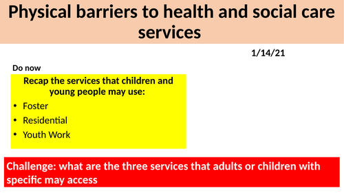 BTEC H&SC Level 2 Unit 2: L3 Physical Barriers