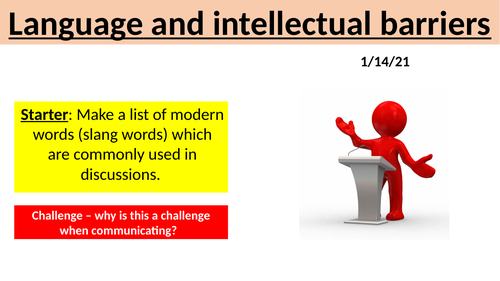 BTEC H&SC Level 2 Unit 2: L6 Language and intellectual barriers