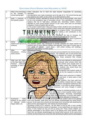 structured reading for A level Sociology