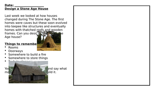 Stone Age house design sheet