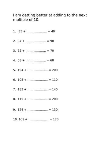 adding-to-the-next-multiple-of-ten-teaching-resources