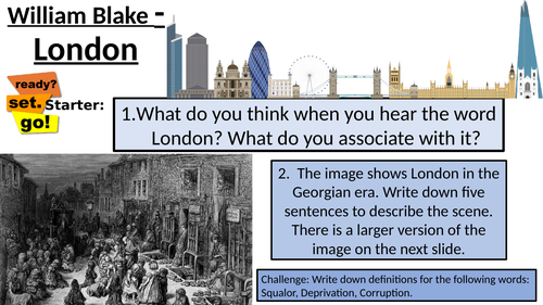 London by William Blake - Context and Terminology - FULL LESSON - POWER AND CONFLICT AQA