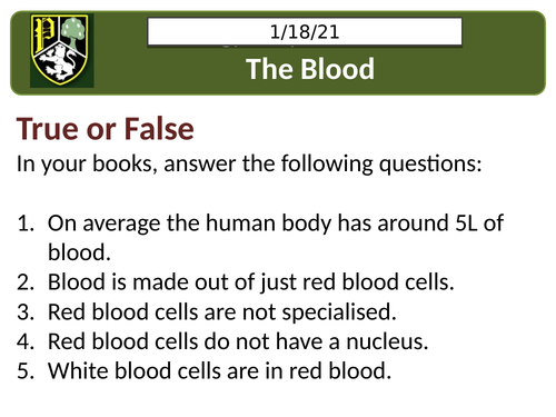 AQA B4.1 The blood