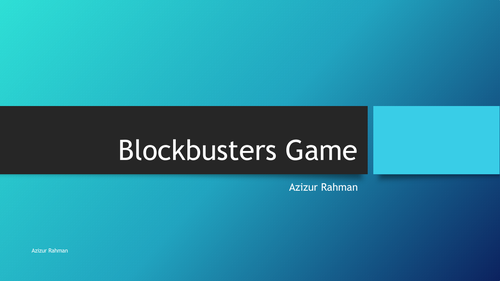 Blockbusters Game