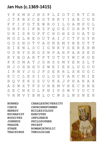 Jan Hus Word Search