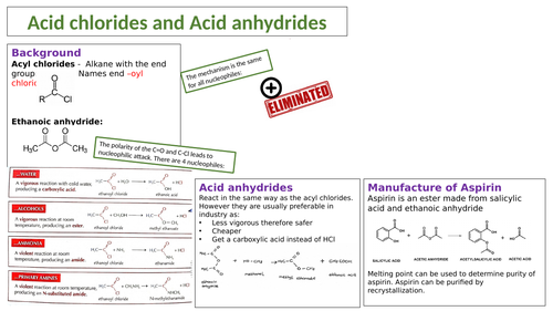AQA A level Organic Chemistry Knowledge Organisers