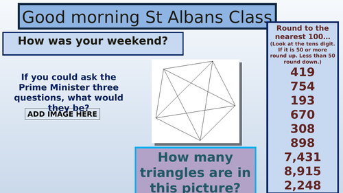 KS2 Morning Activities