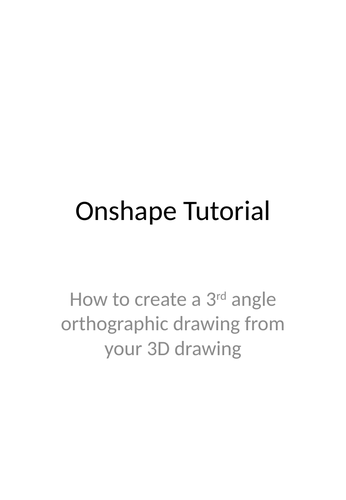 Onshape student tutorial