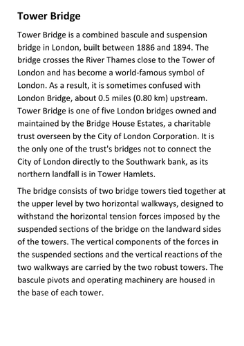 Tower Bridge Handout