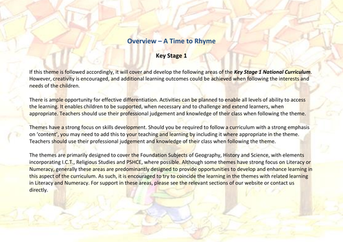 A Time to Rhyme! | Curriculum Coverage Overview | KS1