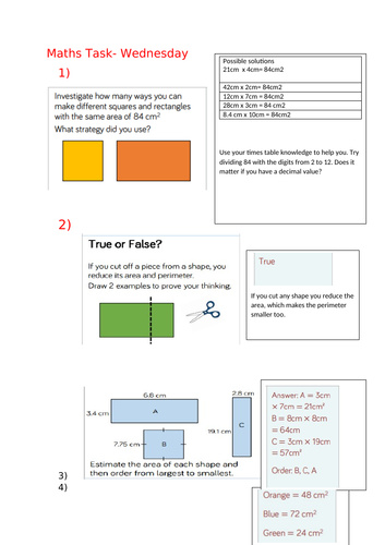 Area of rectangles