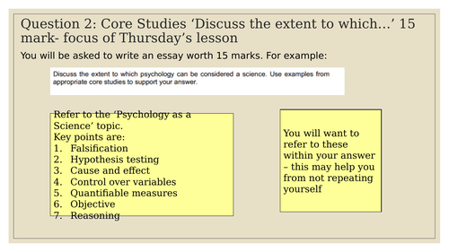 Psychology 'Discuss the extent to which' essay