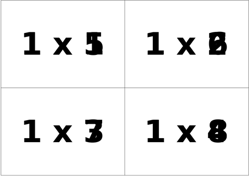 Times Tables Flash Cards