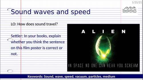 KS3 Sound waves and speed (Covid friendly)