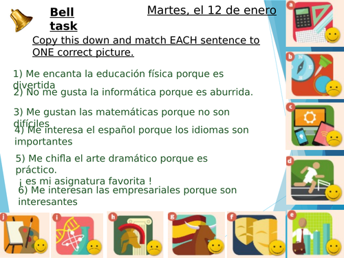 Y9 Spanish REMOTE - mi vida en el insti ( Viva AQA GCSE Foundation)