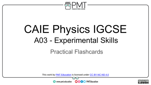 CAIE IGCSE Physics Practical Flashcards