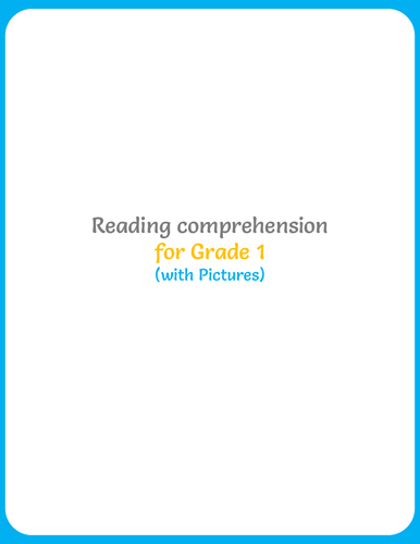 Reading Comprehension for Grade 1