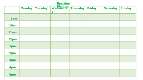 REVISION PLANNER