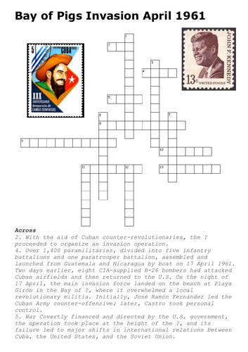 The Bay of Pigs Invasion Crossword