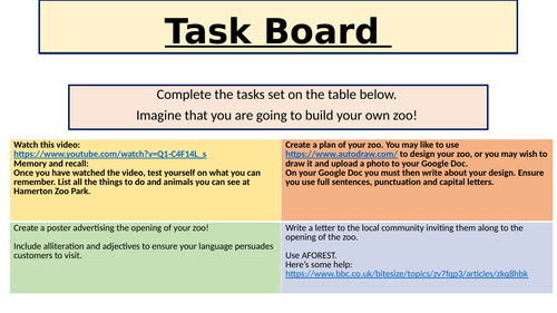 zoo-task-boards-teaching-resources