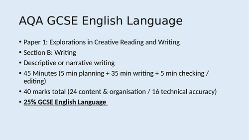 Descriptive Writing : Structure