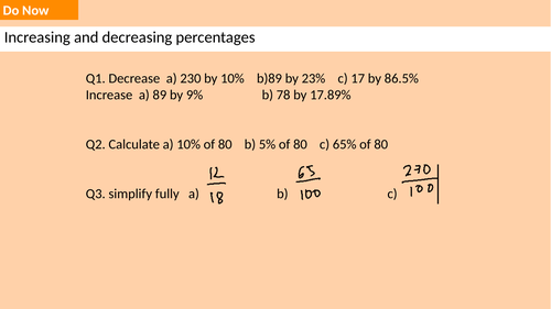 percentages word problems | Teaching Resources