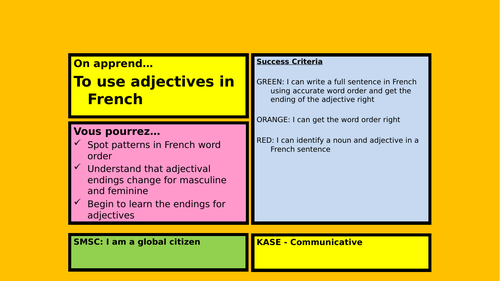 Adjectival endings