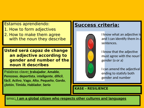 Adjectival agreement in Spanish