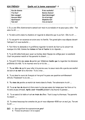French KS4: Which Expression?