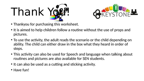 Routines and sequencing without pictures