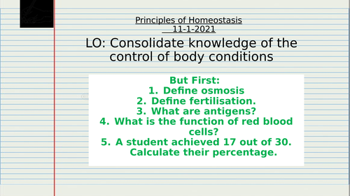 Principles of Homeostasis - Virtual