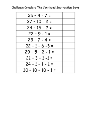 Continued Subtraction | Teaching Resources